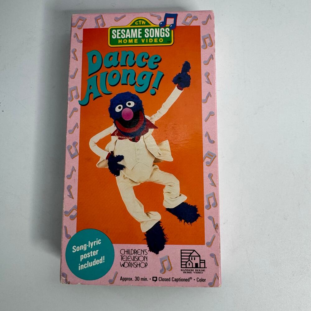 VHS Sesame Street Songs DANCE ALONG Video Tape 1990 Jim Henson Muppets Poster